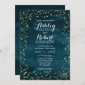 Faire-part de mariage nocturne étoilée (Devant / Derrière)