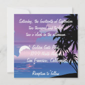 Faire-part de mariage nocturne tropicale (Dos)