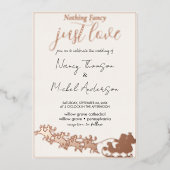 Faire-part de mariage Noël en papier alu avec le P (Recto)