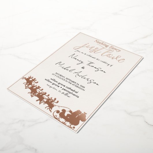 Faire-part de mariage Noël en papier alu avec le P (Rotation)