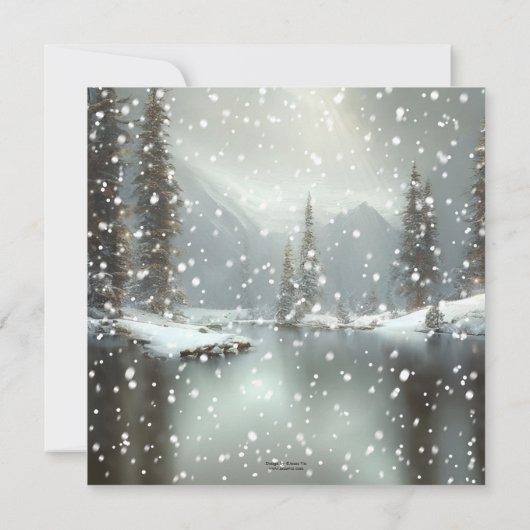 Faire-Part de Mariage Noël en Paysage Hivernal Enc (Dos)