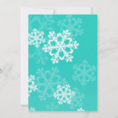 Faire-part de mariage Noël Flocons de turquoise (Dos)