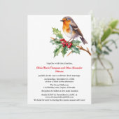 Faire-part de mariage Noël Robin aquarelle (Debout devant)