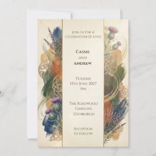 Faire-part de mariage Nœud celtique Chardon écossa