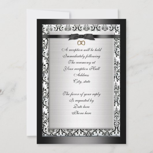 Faire-part de mariage noir (Dos)