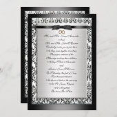 Faire-part de mariage noir (Devant / Derrière)