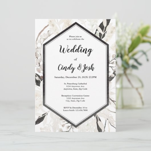 Faire-part de mariage noir (Debout devant)