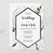 Faire-part de mariage noir (Devant / Derrière)