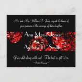 Faire-part de mariage noir avec arbre feutré rouge (Devant)