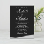 Faire-part de mariage noir & blanc, bordure modern (Debout devant)