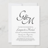 Faire-part de mariage noir blanc classique (Devant)