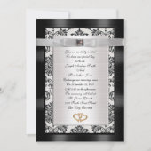 Faire-part de mariage noir blanc Damask (Devant)