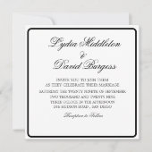 Faire-part de mariage noir blanc élégant monogramm (Devant)