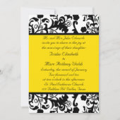 Faire-part de mariage noir, blanc, et jaune (Devant)