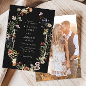 Faire-part de mariage noir Boho