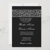 Faire-part de mariage noir de léopard de blanc (Devant)