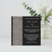 Faire-part de mariage noir de Paisley (Debout devant)