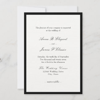Faire-part de mariage noir de script classique