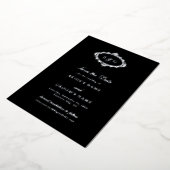 Faire-part de mariage noir en véritable feuille d' (Rotation)