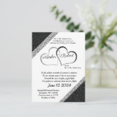 Faire-part de mariage noir et argent avec poème su (Debout devant)