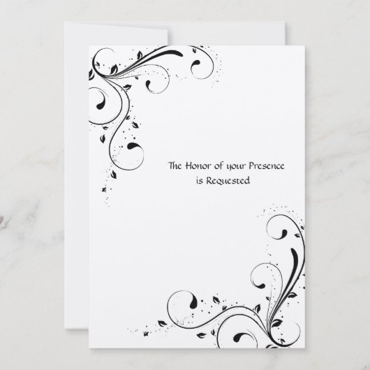 Faire-part de mariage noir et blanc (Dos)