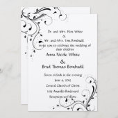 Faire-part de mariage noir et blanc (Devant / Derrière)