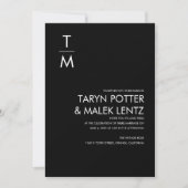 Faire-part de mariage noir et blanc (Devant)