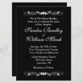 Faire-part de mariage noir et blanc (Devant / Derrière)