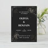 Faire-part de mariage noir et blanc (Debout devant)