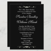 Faire-part de mariage noir et blanc (Devant / Derrière)