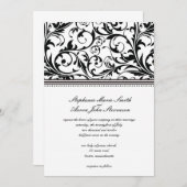 Faire-part de mariage noir et blanc (Devant / Derrière)