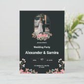 Faire-part de mariage noir et blanc (Debout devant)
