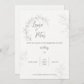 Faire-part de mariage noir et blanc (Devant / Derrière)