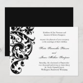 Faire-part de mariage noir et blanc (Devant / Derrière)