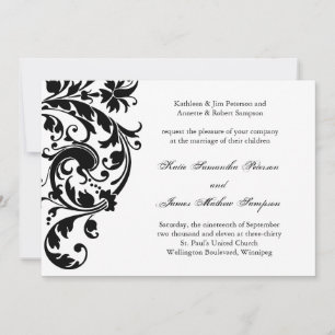 Faire-part de mariage noir et blanc