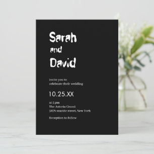 faire-part de mariage noir et blanc