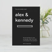 Faire-part de mariage noir et blanc (Debout devant)