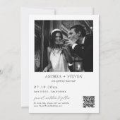 Faire-part de mariage noir et blanc à conserver (Dos)