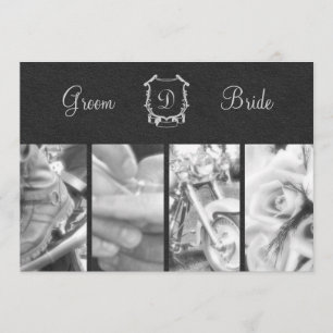 Faire-part de mariage noir et blanc à la mode de