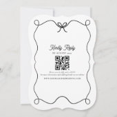 Faire-part de mariage noir et blanc avec code QR (Dos)