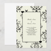 Faire-part de mariage noir et blanc cassé (Devant / Derrière)