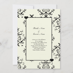 Faire-part de mariage noir et blanc cassé