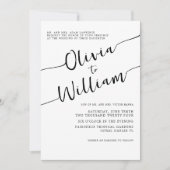 Faire-part de mariage noir et blanc chic (Devant)