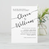 Faire-part de mariage noir et blanc chic (Debout devant)