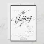 Faire-part de mariage noir et blanc classique (Devant)