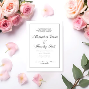 Faire-part de mariage noir et blanc classique