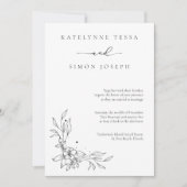 Faire-part de mariage noir et blanc classique (Devant)