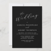 Faire-part de mariage noir et blanc de calligraphi (Devant)