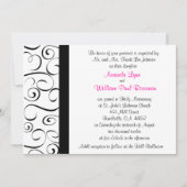 Faire-part de mariage noir et blanc de Flourish (Devant)