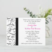 Faire-part de mariage noir et blanc de Flourish (Debout devant)